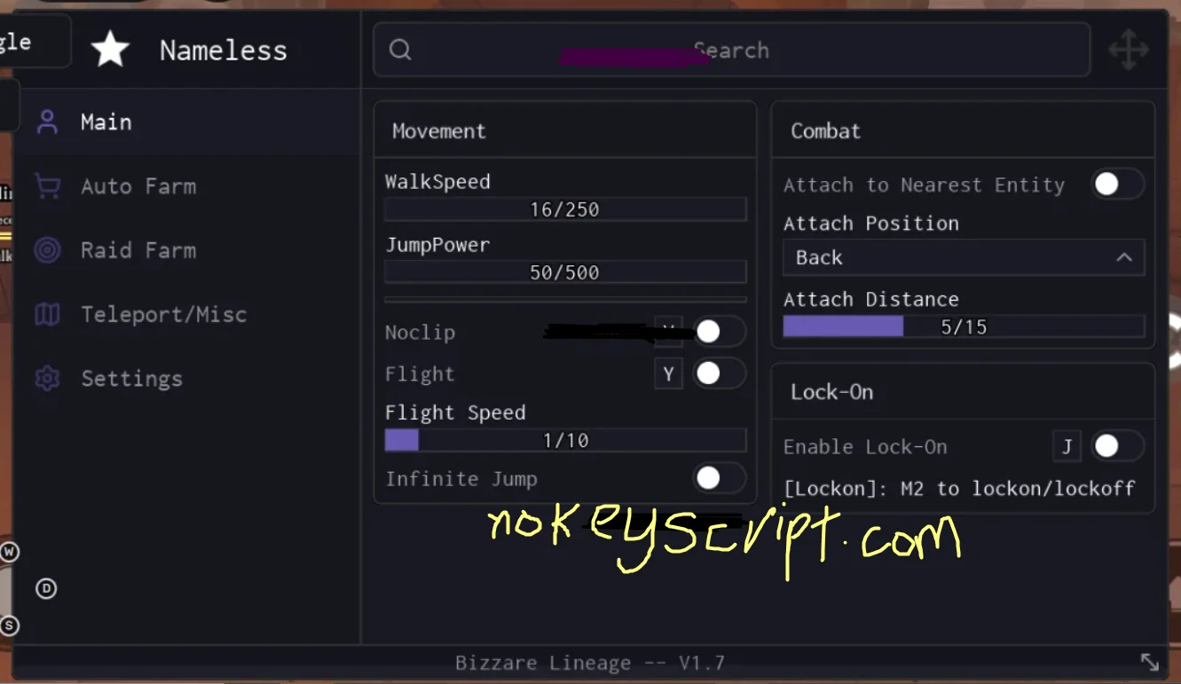 Nameless Hub – Bizarre Lineage Script