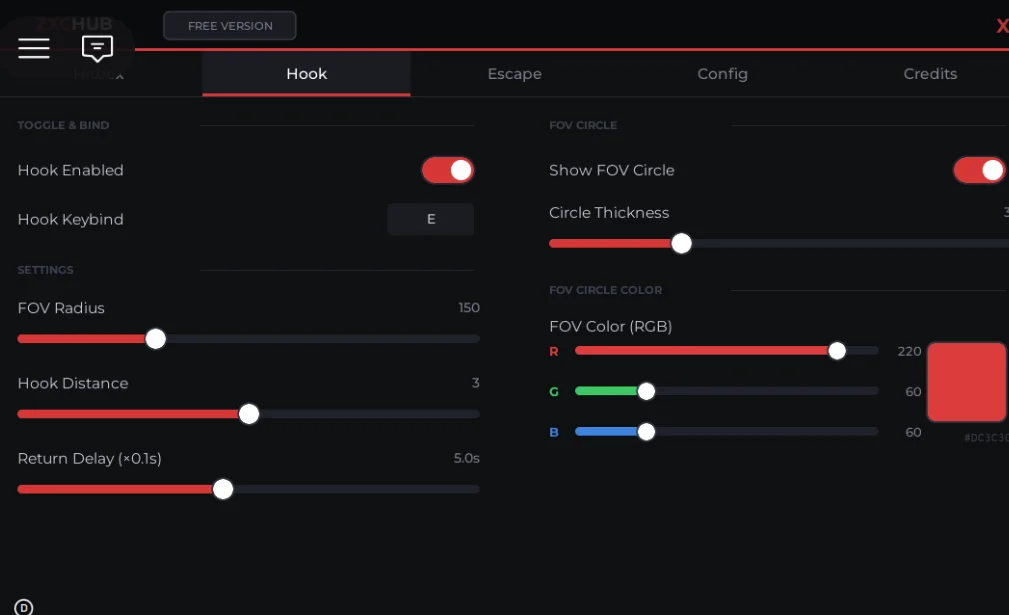 ZXC Hub — Hooked Script Roblox [Auto Hook, Auto Win, ESP]