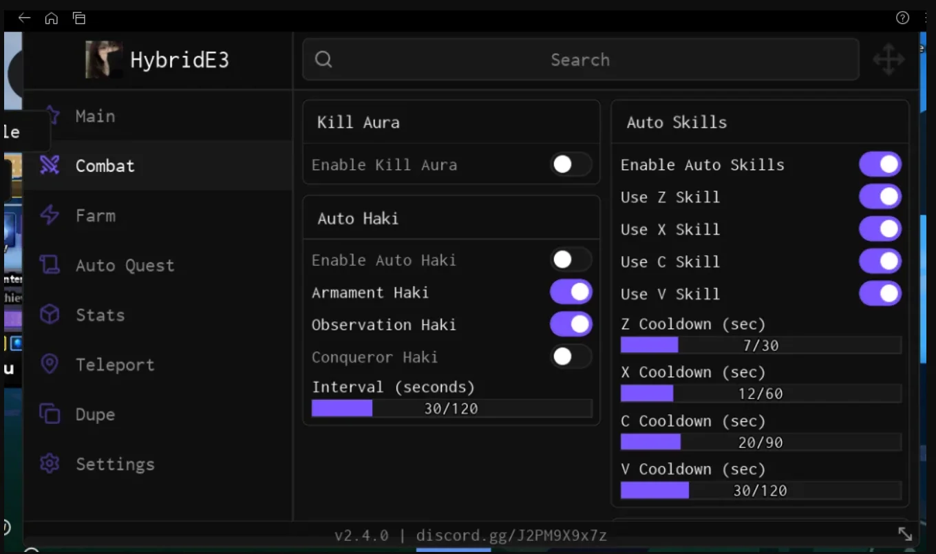 HybridE3 – Sailor Piece Script (Auto Farm, Kill) [No Key]