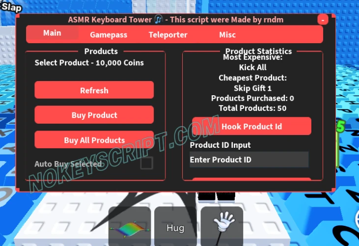 Asmr Keyboard Tower Script Rndm – Auto Buy, Teleporter