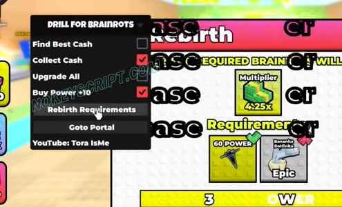 [🐛]Drill for Brainrots Script ToraIsme [No Key] – Best Cash