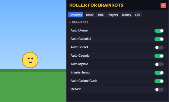 Roller for Brainrots Script ArchiveXNova – Auto Divine