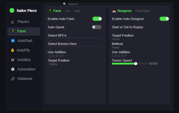 Polluted Hub Sailor Piece Script – AutoFarm, Dungeon [NoKey]