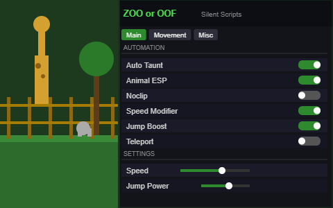 ZOO or OOF Script Silent Scripts – Auto Taunt, ESP, Teleport