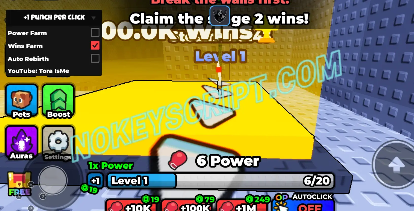 🥊 +1 Punch Per Click Script Tora IsMe [No-Key, Power Farm]