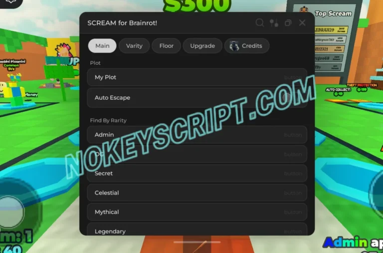 SCREAM for Brainrot Script KhSaeed90 [No Key] – Remove VIP Walls