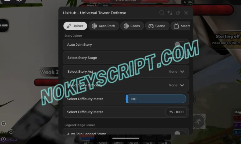 Universal Tower Defense X Script LixHub [No Key] – Auto Path, Macros
