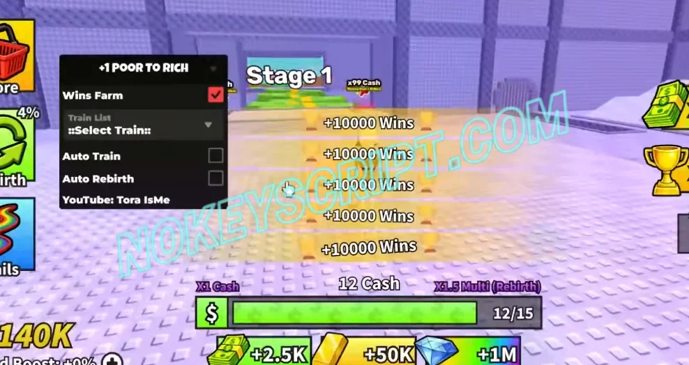 +1 Poor To Rich Script Tora IsMe [No Key] – Wins Farm