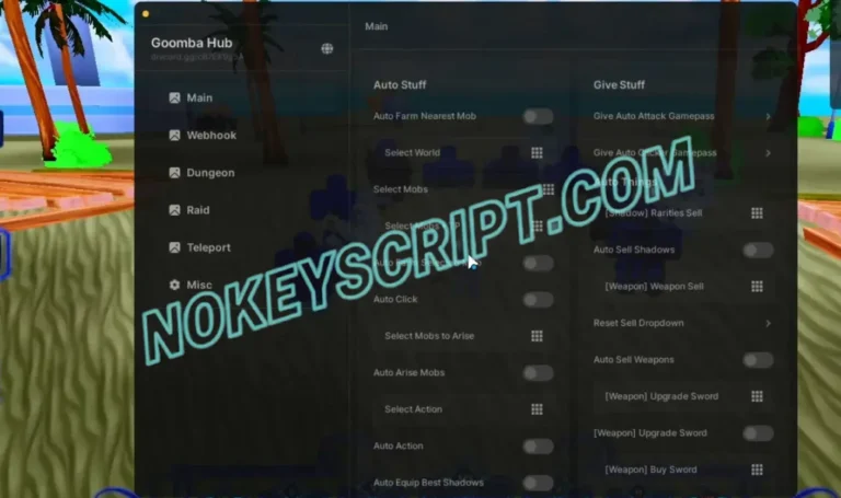 Anime Vanguards Script Goomba Hub – Auto Farm, Auto Raid
