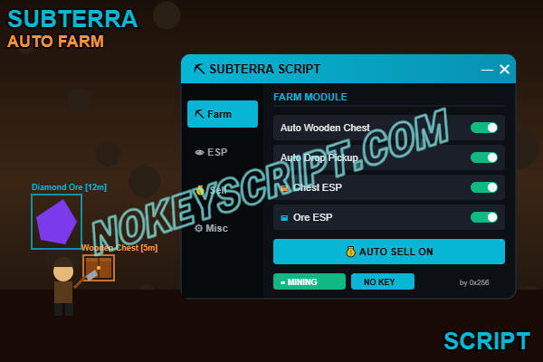 Subterra Script Keyless – Auto Farm, ESP, Auto Sell
