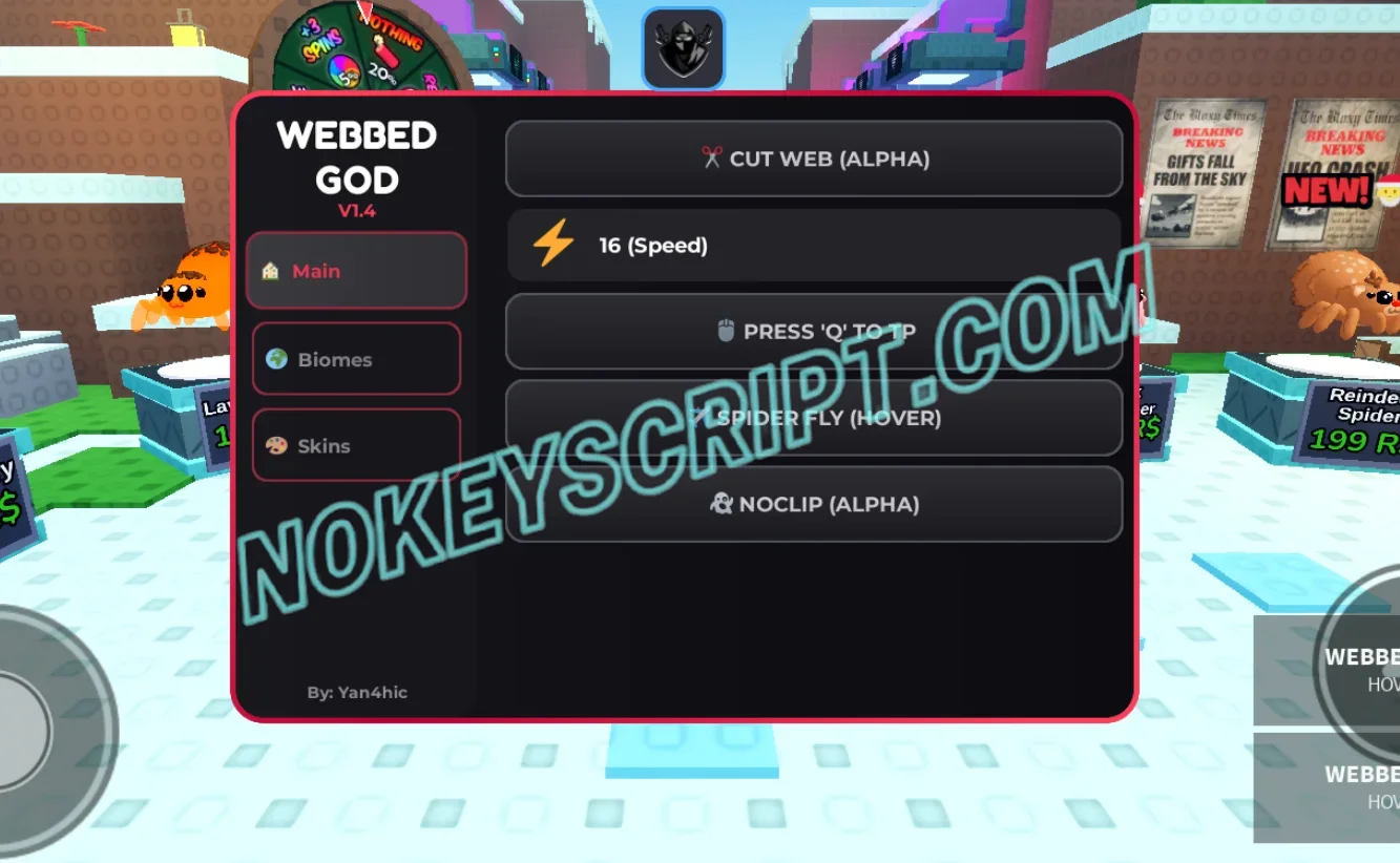 Webbed God Script [No Key] – Cut Web, Spider Fly