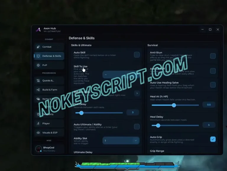 VV Ultimatum Script Axon Hub – Auto Attack, Auto Kill
