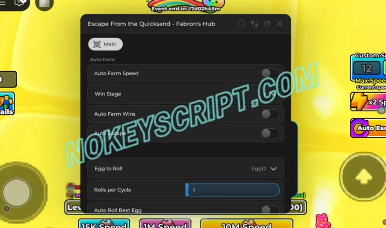 +1 Speed Quicksand Escape Script Fabron’s Hub – Auto Escape