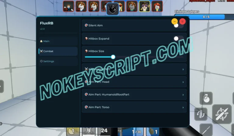Combat Arena Script FluxRB Hub [No Key] – Silent Aim, FOV