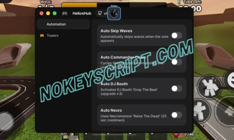 Tower Defense Simulator Script Helios Hub [NO KEY] – Equip Tower