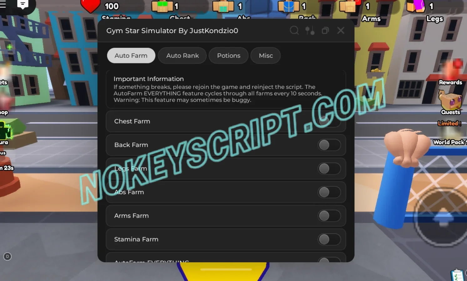 Gym Star Simulator Script JustKondzio0 [No Key] – Auto Farm