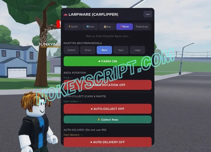 Car Flipper Script Larpware [No Key] – Auto Collect, Auto Delivery