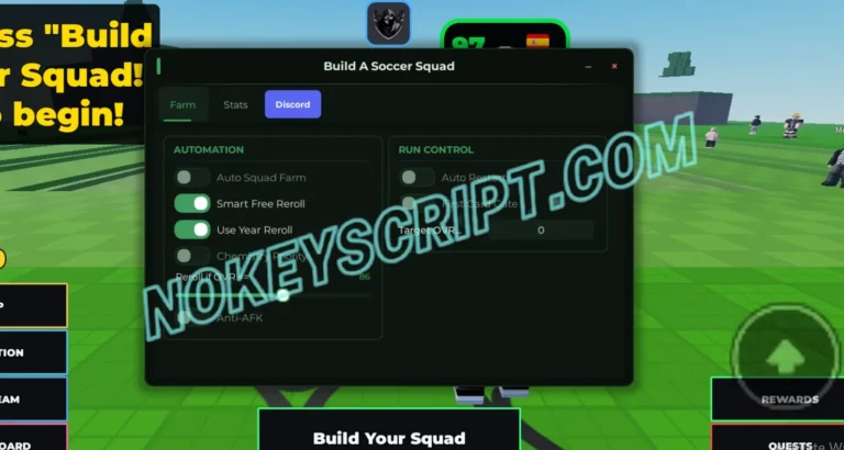 Build A Soccer Squad Script Over Hub [No Key] – Auto Squad Farm