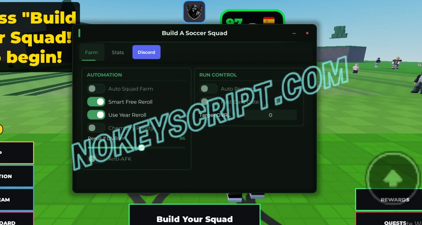 Build A Soccer Squad Script Over Hub [No Key] – Auto Squad Farm