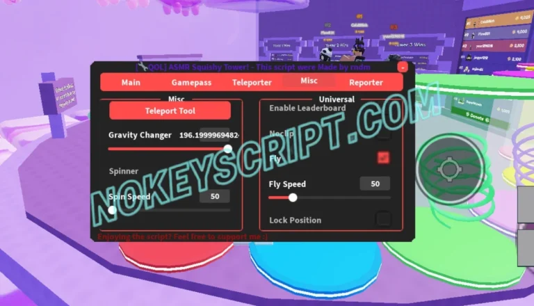 ASMR Squishy Tower Script RNDM [No Key] – Fly, FOV and ESP