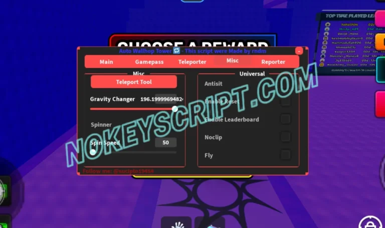 Auto Wallhop Tower Script RNDM [No Key] – Fly, ESP, FOV
