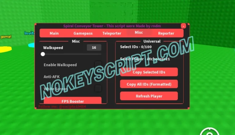 Spiral Conveyor Tower Script RNDM Hub [No Key] – Flight Mode
