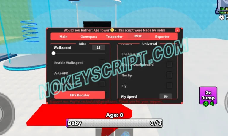 Would You Rather: Age Tower Script RNDM [No Key] – ESP, Fly