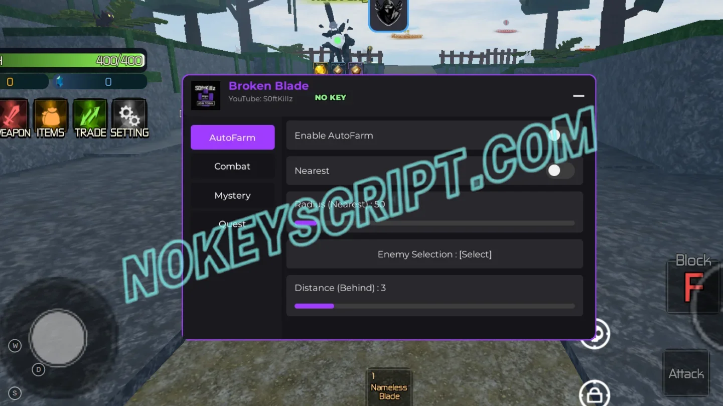 Broken Blade Script S0ftkillz [No Key] – Auto Attack, AutoFarm