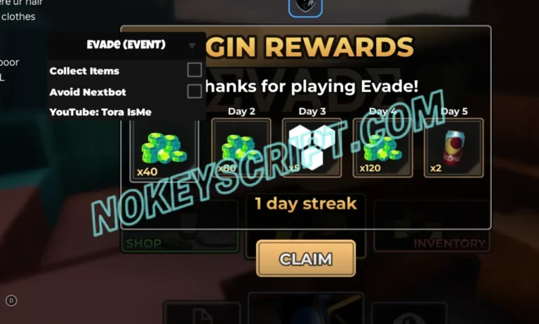Evade Script Tora IsMe [No Key] – Collect Items, Avoid Nextbot