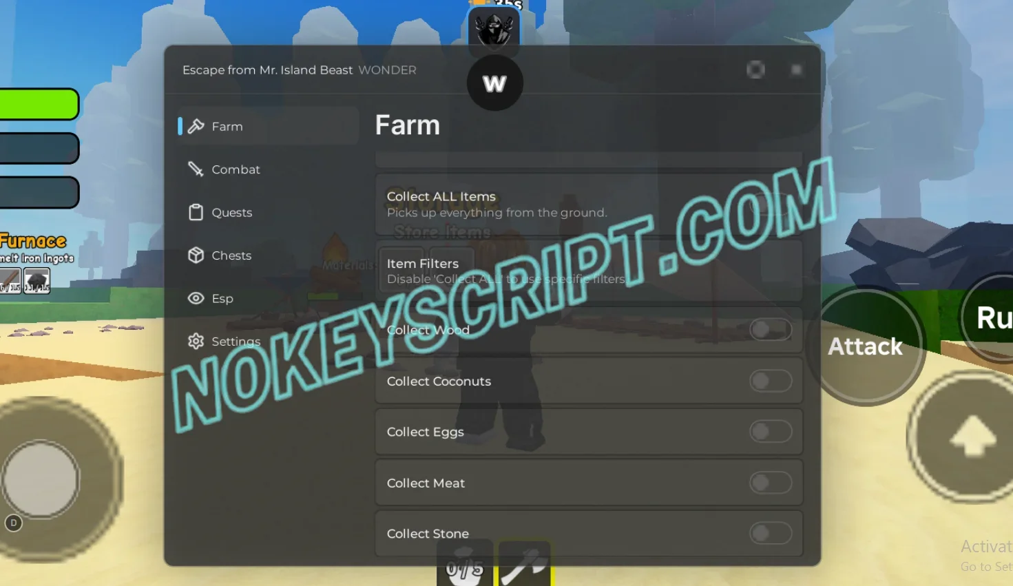 MrBeast Island Escape Script Wonder Hub [No Key] – Auto Cut Trees