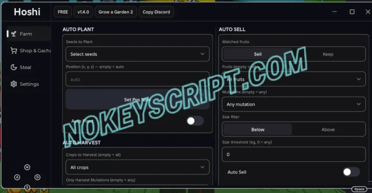 Hoshi Hub | Grow a Garden 2 Script [No Key] | GAG 2 Scripts