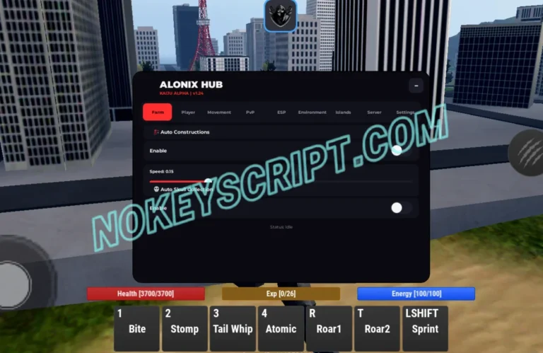 Kaiju Alpha Script Alonix Hub [No Key] – Auto Construction