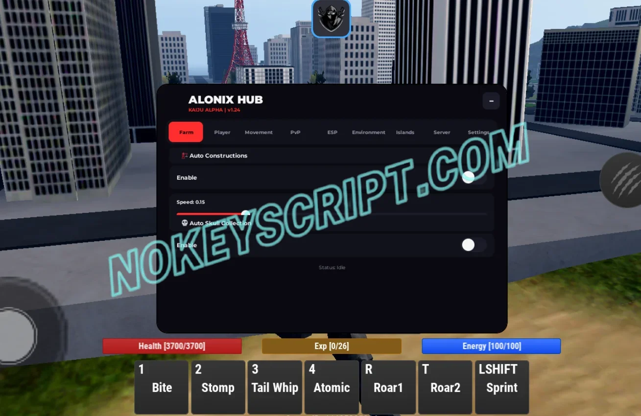 Kaiju Alpha Script Alonix Hub [No Key] – Auto Construction