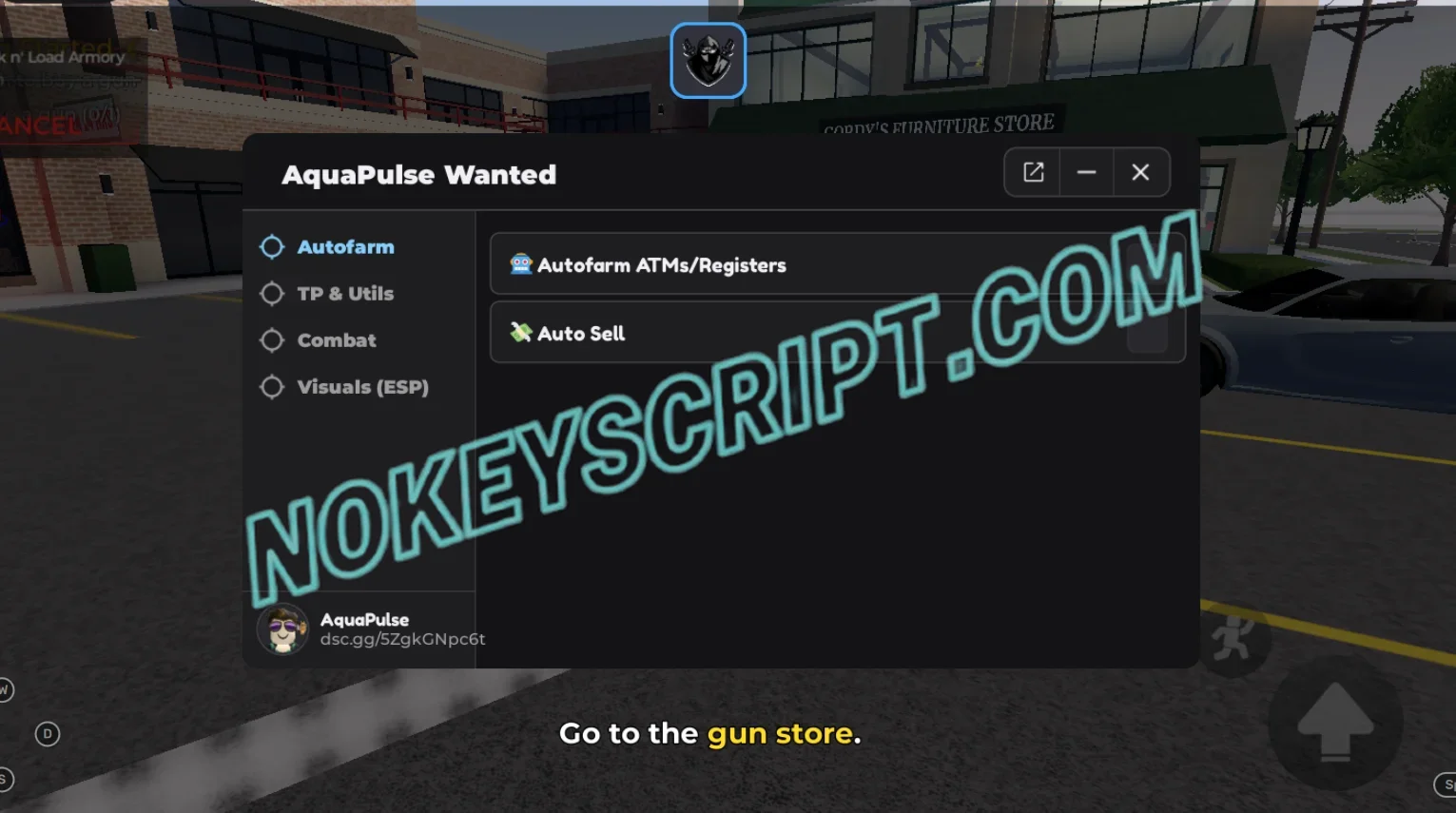 Wanted Script AquaPulse Hub – Auto Farm ATMs, Hitbox Expander