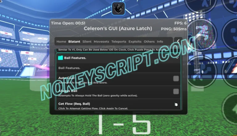 Azure Latch Script Celeron’s Hub [No Key] – Auto Goal, Auto Steal Ball