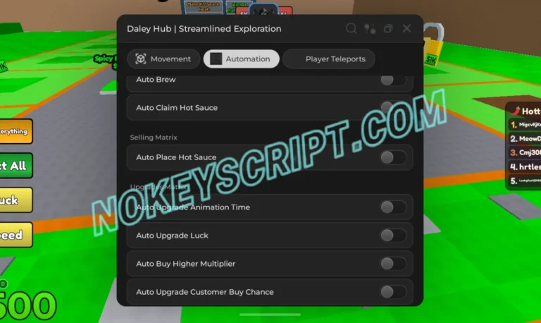 Make Hotsauce Script Daley Hub – Auto Claim Hot Sauce, Auto Brew