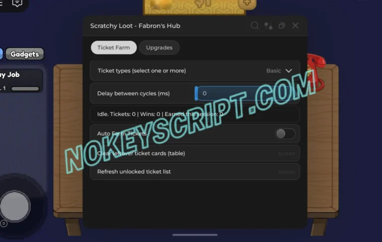Scratchy Loot Script Fabron’s Hub [No Key] – Auto Farm Ticket