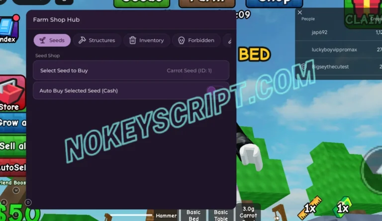 Grow It RNG Script Farm Shop Hub [No Key] – Select Seed To Buy