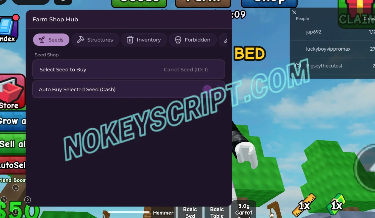 Grow It RNG Script Farm Shop Hub [No Key] – Select Seed To Buy