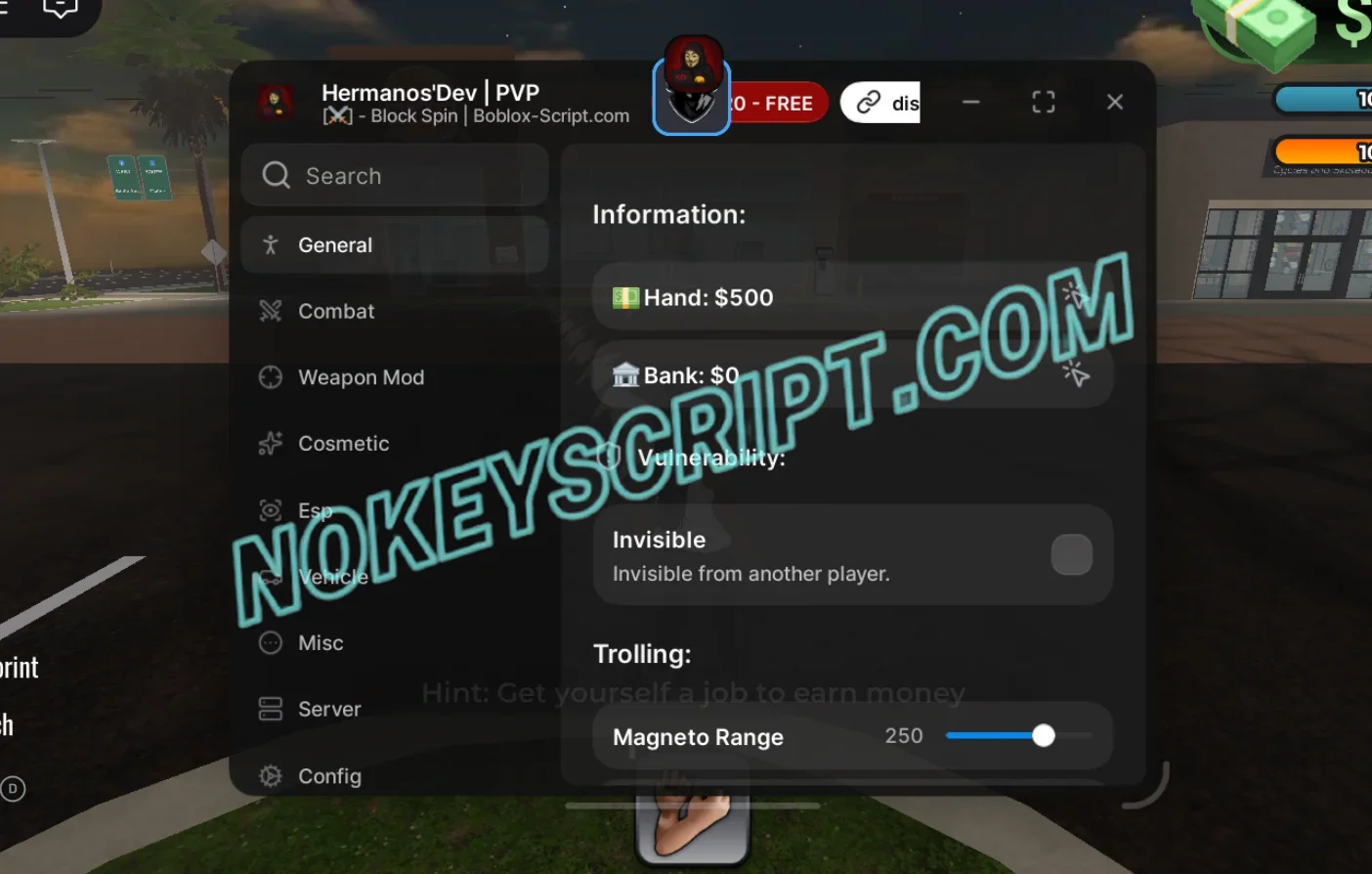 BlockSpin Script Hermanos Hub – Silent Aim, ESP, Invisibility