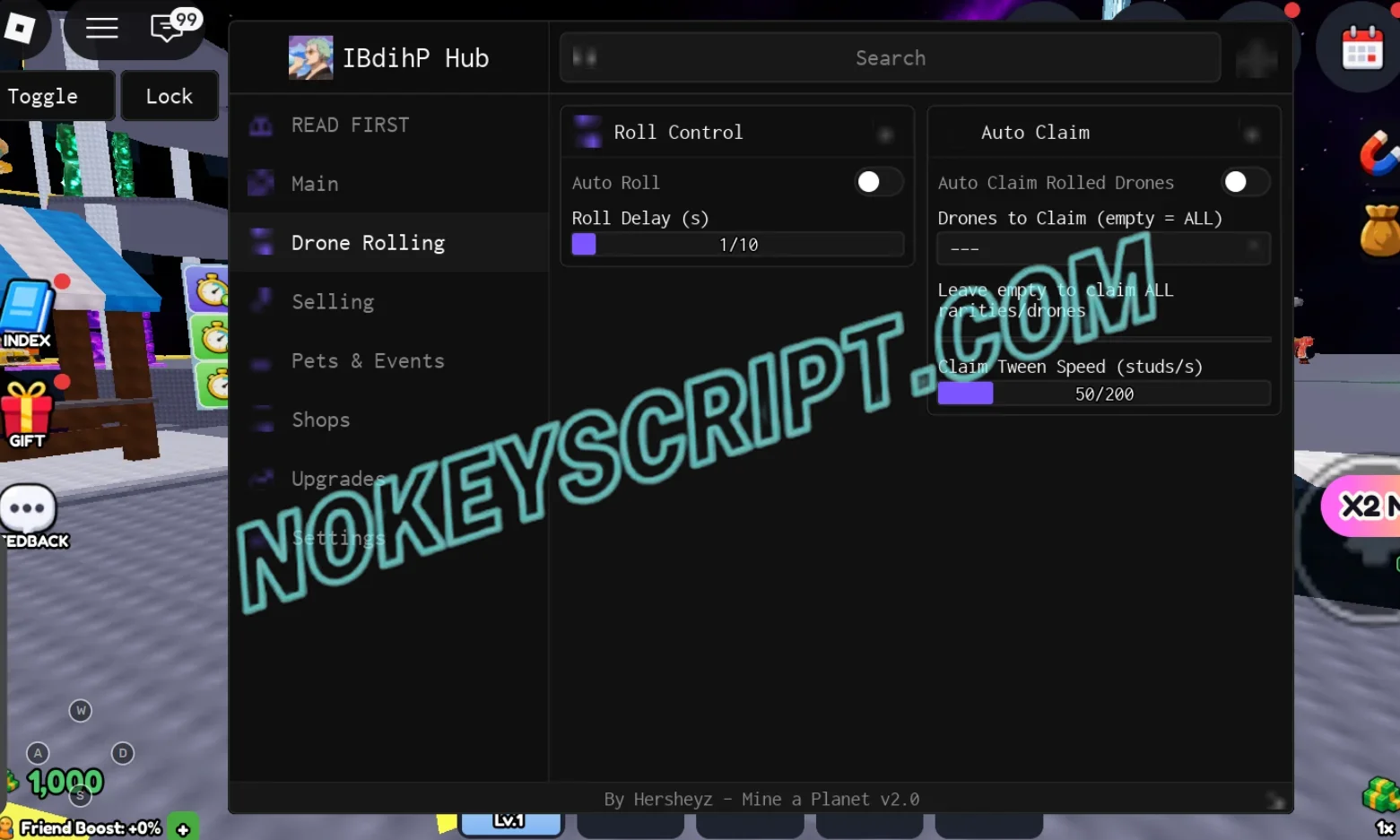 Mine a Planet Script IBdihP Hub [No Key] – Auto Claim Rolled Drones