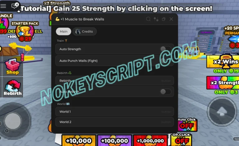 +1 Muscle to Break Walls Script KhSaeed90 Hub [No Key] – Auto Push Walls