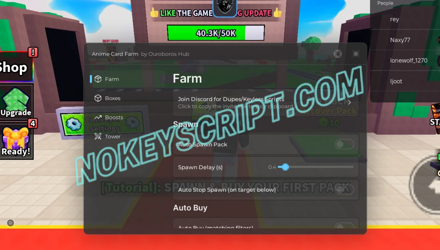 Anime Card Farm Script Ouroboros Hub [No Key] – Auto Spawn