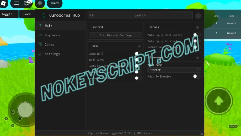 RNG Heroes Script Ouroboros Hub [No Key] – Auto Roll, Auto Equip Best Heros