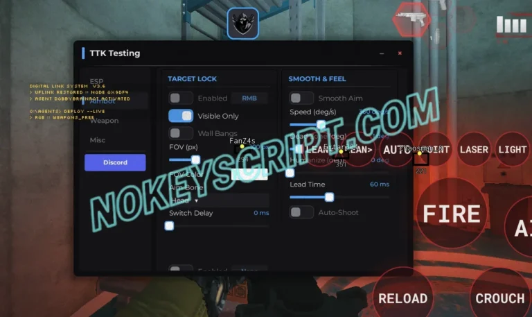 TTK Testing Script Over Hub [No Key] – Auto Shoot, Triggerbot