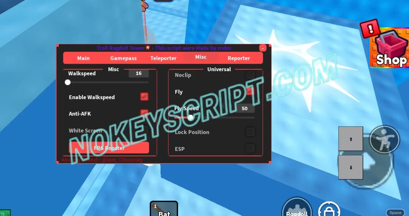 Troll Ragdoll Tower Script RNDM Hub [No Key] – Fly, ESP, God Mode