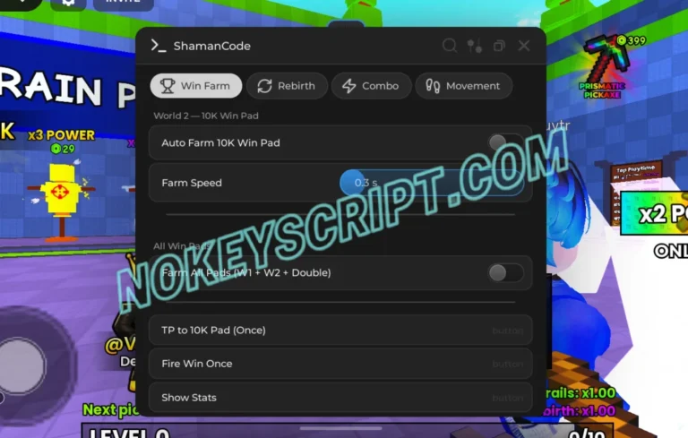 +1 Pickaxe Swing Escape Script Shaman Code Hub – No Key