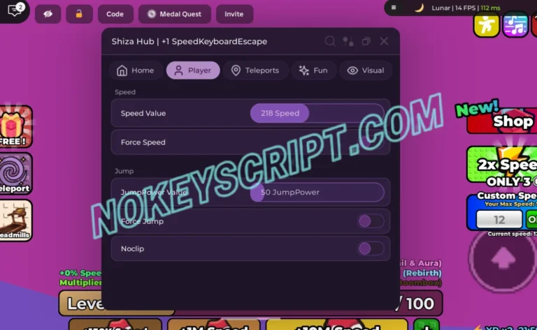 +1 Speed Keyboard Escape Script Shiza Hub [No Key] – Select World
