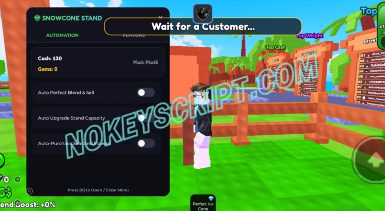 Snowcone Stand Script [No Key] – Auto Perfect Blend and Sell