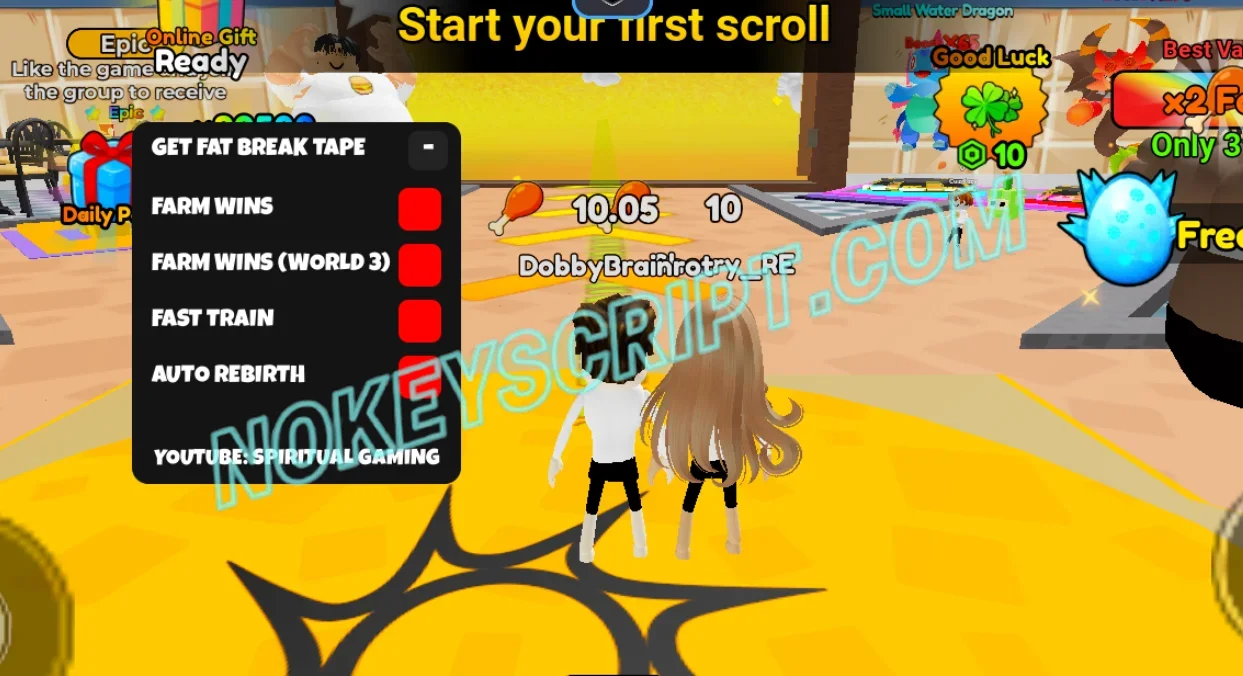 Get Fat to Break Tape Script Spiritual Gaming – Auto Farm Wins